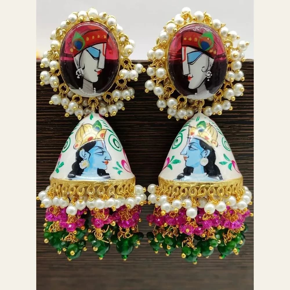 Zar meenakari jhumka earrings for women