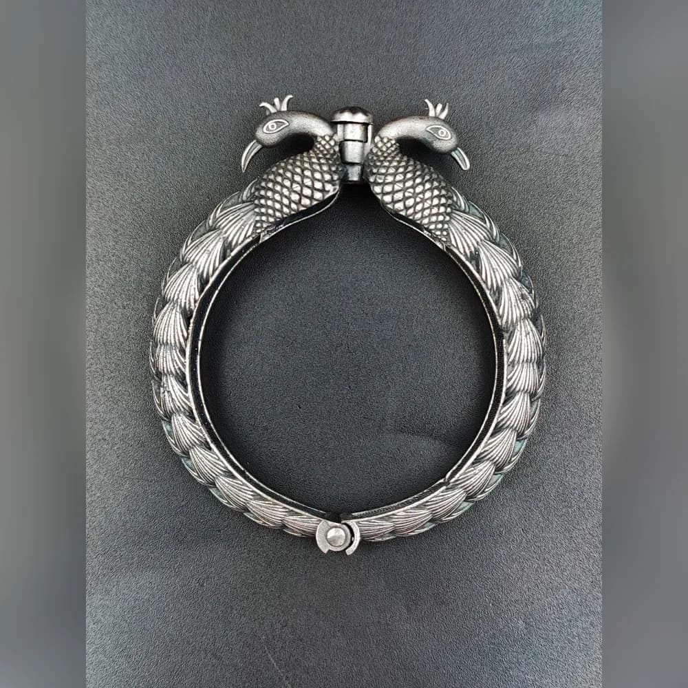 Morni peacock oxidised kada for women